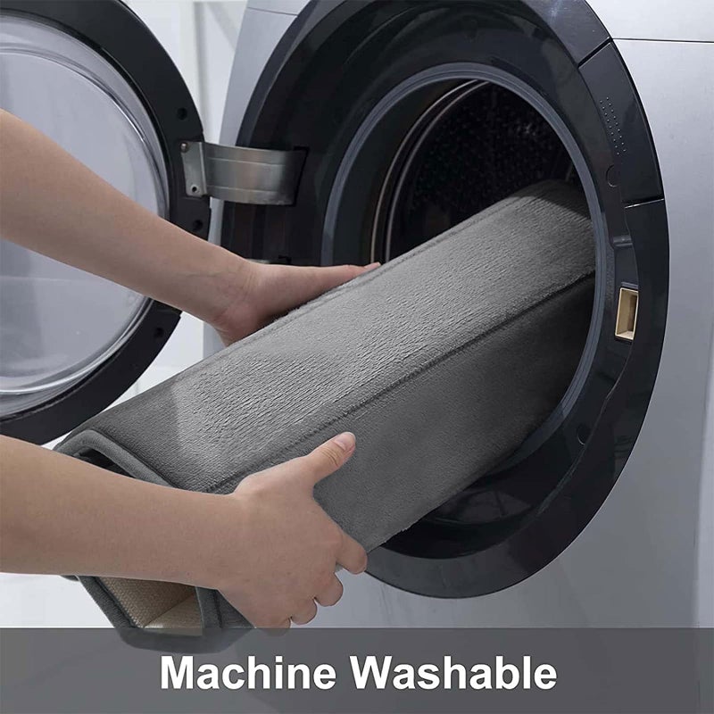 Buganda Memory Foam Bath Mat, 70" x 24", Ultra Soft and Non-Slip Bathroom Rugs, Water Absorbent and Machine Washable Bath Rug Runner for Bathroom, Shower, and Tub, Grey - Image 5